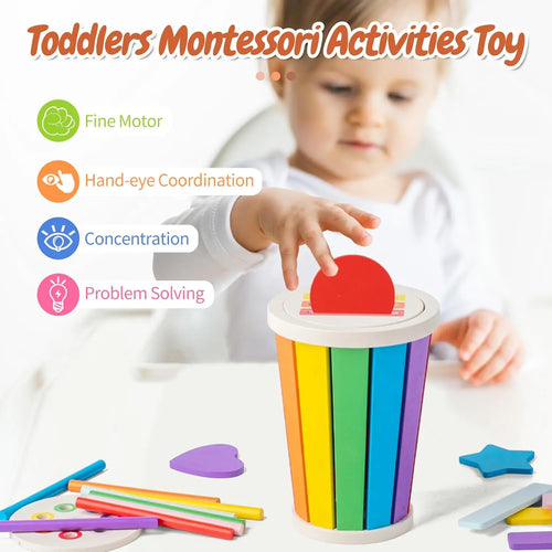 Jeu Montessori en Bois – Tri des Formes et Couleurs