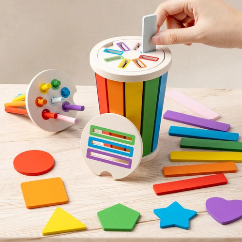 Jeu Montessori en Bois – Tri des Formes et Couleurs